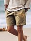 cheap Men&#039;s Shorts-Men&#039;s Cotton Shorts Summer Shorts Beach Shorts Print Drawstring Elastic Waist Sun Comfort Breathable Short Outdoor Holiday Going out Cotton Blend Hawaiian Casual Black Army Green