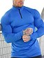 cheap Men&#039;s Active Tees &amp; Tanks-Men&#039;s T shirt Tee Gym Shirt Compression Shirt Running Shirt Men Tops Crew Neck Long Sleeve Sports &amp; Outdoor Vacation Going out Casual Daily Quick dry Moisture Wicking Breathable Soft Plain Black Blue