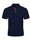 cheap Classic Polo-Men&#039;s Polo Shirt Button Up Polos Work Business Lapel Short Sleeve Fashion Basic Color Block Patchwork Summer Regular Fit Black White Red Navy Blue Polo Shirt