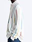 cheap Knit Polo Sweater-Men&#039;s Pullover Golf Shirt Street Casual Lapel Long Sleeve Fashion High Quality Stripe Stripes Button Front Summer Spring White Pullover