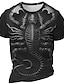 cheap Men&#039;s Graphic Tshirt-Graphic Scorpion Daily Designer Retro Vintage Men&#039;s 3D Print T shirt Tee Sports Outdoor Holiday Going out T shirt Purple Brown Gray Short Sleeve Crew Neck Shirt Spring &amp; Summer Clothing Apparel S M L