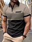 cheap Graphic Polo-Stripe Men&#039;s Casual Print 3D Golf Polo Outdoor Daily Wear Streetwear Polyester Short Sleeve Turndown Polo Shirts White Wine Spring &amp; Summer S M L Micro-elastic Lapel Polo