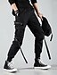 cheap Cargo Pants-Men&#039;s Cargo Pants Joggers Techwear Drawstring Elastic Waist Multi Pocket Plain Comfort Wearable Casual Daily Holiday Sports Fashion Black