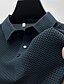 cheap Classic Polo-Men&#039;s Polo Shirt Waffle Polo Shirt Casual Sports Lapel Short Sleeve Fashion Basic Plain Knitted Summer Regular Fit Black White Red Navy Blue Blue Khaki Polo Shirt