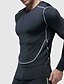 cheap Men&#039;s Active Tees &amp; Tanks-Men&#039;s T shirt Tee Gym Shirt Compression Shirt Running Shirt Men Tops Crew Neck Long Sleeve Street Vacation Going out Casual Daily Quick dry High Stretch Moisture Wicking Breathable Plain Black White