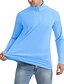 cheap Men&#039;s Active Tees &amp; Tanks-Men&#039;s T shirt Tee Fishing Shirts Men Tops Zip Polo Athletic Shirts Stand Collar Long Sleeve Sports &amp; Outdoor Vacation Going out Casual Daily Quick dry Breathable Soft Plain White Light Grey Activewear