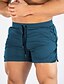 cheap Mens Active Shorts-Men&#039;s Shorts Sports Going out Weekend Running Casual Drawstring Elastic Waist Plain Knee Length Gymnatics Activewear Lake blue Wine Red Micro-elastic