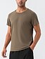 cheap Men&#039;s Active Tees &amp; Tanks-Men&#039;s Gym Shirt Training Shirt Waffle Shirt Men Tops Tee Crew Neck Short Sleeves Street Vacation Going out Casual Daily Quick dry Moisture Wicking Breathable Plain Black White Activewear Fashion Basic