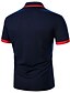 cheap Classic Polo-Men&#039;s Polo Shirt Button Up Polos Casual Holiday Lapel Short Sleeve Fashion Basic Color Block Patchwork Pocket Summer Regular Fit Black Navy Blue Polo Shirt