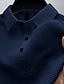 cheap Classic Polo-Men&#039;s Polo Shirt Waffle Polo Shirt Casual Sports Lapel Short Sleeve Fashion Basic Plain Knitted Summer Regular Fit Black White Red Navy Blue Blue Khaki Polo Shirt