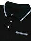 cheap Classic Polo-Men&#039;s Polo Shirt Button Up Polos Casual Sports Lapel Short Sleeve Fashion Basic Color Block Stripes Patchwork Pocket Summer Regular Fit Black Polo Shirt