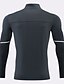 cheap Men&#039;s Active Tees &amp; Tanks-Men&#039;s Gym Shirt Compression Shirt Fishing Shirts Zip Polo Stand Collar Long Sleeve Sports &amp; Outdoor Vacation Going out Casual Daily Quick dry High Stretch Breathable Soft Plain Black White Activewear