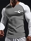 cheap Men&#039;s Graphic Tshirt-Graphic Color Block Muscle Daily Classic Casual Men&#039;s 3D Print T shirt Tee Waffle Shirt Raglan T Shirt Sports Outdoor Holiday Going out T shirt Black White Light Grey Long Sleeve V Neck Shirt Spring