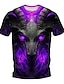 cheap Men&#039;s Graphic Tshirt-Carnival Graphic Animal Flame Daily Designer Retro Vintage Men&#039;s 3D Print T shirt Tee Sports Outdoor Holiday Going out T shirt Yellow Purple Orange Short Sleeve Crew Neck Shirt Spring &amp; Summer