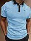 cheap Classic Polo-Men&#039;s Polo Shirt Button Up Polos Casual Sports Lapel Short Sleeve Fashion Basic Color Block Patchwork Embroidered Summer Regular Fit Black White Yellow Wine Blue Dark Green Polo Shirt