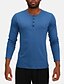 cheap Men&#039;s Active Tees &amp; Tanks-Men&#039;s Polo T shirt Tee Gym Shirt Running Shirt Training Shirt Crew Neck Long Sleeve Street Vacation Going out Casual Daily Quick dry Moisture Wicking Breathable Button Plain Black Blue Activewear