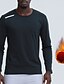 cheap Men&#039;s Active Tees &amp; Tanks-Men&#039;s T shirt Tee Gym Shirt Running Shirt Training Shirt Basketball Shirt Crew Neck Long Sleeve Sports &amp; Outdoor Vacation Going out Casual Daily Quick dry Moisture Wicking Breathable Soft Plain Black