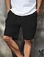 cheap Men&#039;s Shorts-Men&#039;s Shorts Linen Shorts Summer Shorts Pocket Drawstring Elastic Waist Plain Comfort Breathable Short Casual Daily Holiday Linen Cotton Blend Fashion Classic Style Black White