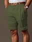 cheap Men&#039;s Shorts-Men&#039;s Shorts Linen Shorts Summer Shorts Pocket Elastic Waist Plain Comfort Breathable Outdoor Daily Going out Linen Cotton Blend Fashion Casual Black White
