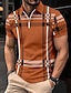 cheap Classic Polo-Male Polo Shirt Knit Polo Casual Date Lapel Short Sleeves Fashion Plaid / Striped / Chevron / Round Printing Knitting Summer Dry-Fit Black White Red Navy Blue Brown Polo Shirt