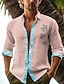 cheap Men&#039;s Printed Shirts-Turtle Men&#039;s Resort Hawaiian 3D Printed Shirts Daily Wear Going out Weekend Spring Turndown Long Sleeve Black, White, Pink S, M, L Polyester Slub Fabric Shirt