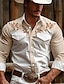 cheap Men&#039;s Printed Shirts-Floral Men&#039;s Vintage western style 3D Printed Western Shirt  Daily Wear Going out Weekend Spring &amp; Summer Turndown Long Sleeve Pink Khaki Beige S M L 4-Way Stretch Fabric Shirt