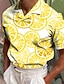cheap Graphic Polo-Lemon Geometry Men&#039;s Resort 3D Print Polo Shirt Golf Polo Outdoor Daily Wear Streetwear Pique Polo Shirt Short Sleeve Cuban Collar Polo Shirts White Yellow Summer S M L Micro-elastic Lapel Polo
