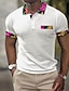 cheap Graphic Polo-Floral Men&#039;s Business Casual 3D Print Waffle Polo Shirt Street Wear to work Daily Wear Waffle Fabric Short Sleeve Turndown Polo Shirts Black White Summer S M L Micro-elastic Lapel Polo