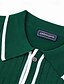 cheap Knit Polo Sweater-Men&#039;s Knit Polo Sweater Golf Polo Business Casual Lapel Button Short Sleeve Fashion Basic Color Block Button Pocket Summer Pink Dark Green Purple Knit Polo Sweater