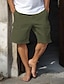 cheap Men&#039;s Shorts-Men&#039;s Cargo Shorts Shorts Linen Shorts Summer Shorts Button Multi Pocket Plain Comfort Breathable Short Casual Daily Holiday Linen Cotton Blend Fashion Classic Style White Navy Blue