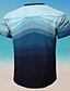 cheap Men&#039;s Graphic Tshirt-Gradient Color Coconut Palm Men&#039;s Resort Hawaiian 3D Print Waffle Henley Shirt T shirt Tee Casual Hawaiian Holiday T shirt Blue Purple Green Short Sleeve Henley Shirt Spring &amp; Summer