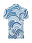 cheap Graphic Polo-Lines / Waves Men&#039;s Fashion Casual Polo Shirt Golf Polo Outdoor Holiday Daily Wear Pique Polo Shirt Short Sleeve Turndown Polo Shirts Wine Blue Summer S M L Micro-elastic Lapel Polo