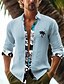 cheap Men&#039;s Printed Shirts-Palm Tree Men&#039;s Resort Hawaiian Casual 3D Printed Shirts Daily Wear Going out Weekend Spring Turndown Long Sleeve Black, White, Pink S, M, L Polyester Slub Fabric Shirt