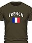 cheap Men&#039;s Graphic Tshirt-French National Flag Men&#039;s Graphic Cotton T Shirt Sports Classic Casual Shirt Short Sleeve Comfortable Tee Sports Outdoor Holiday Summer Fashion Designer Clothing
