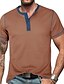 cheap Men&#039;s Casual T-shirts-Men&#039;s Henley Shirt Waffle Knit Tee Tee Top Plain Henley Street Vacation Short Sleeves Patchwork Clothing Apparel Fashion Designer Basic