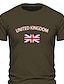 cheap Men&#039;s Graphic Tshirt-UK National Flag Men&#039;s Graphic Cotton T Shirt Sports Classic Casual Shirt Short Sleeve Comfortable Tee Sports Outdoor Holiday Summer Fashion Designer Clothing