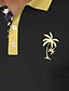 cheap Graphic Polo-Palm Tree Men&#039;s Resort Hawaiian 3D Print Waffle Polo Shirt Holiday Vacation Beach Waffle Fabric Short Sleeve Turndown Polo Shirts Black White Summer S M L Micro-elastic Lapel Polo