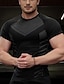 cheap Men&#039;s Active Tees &amp; Tanks-Men&#039;s Gym Shirt Sports T-Shirt Crew Neck Short Sleeve Sports &amp; Outdoor Fitness Cycling / Bike Gym Soft Quick Dry Plain Silver Black Activewear Fashion Sport