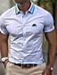 cheap Men&#039;s Printed Shirts-Cow Men&#039;s Business Casual 3D Printed Shirt Outdoor Street Wear to work Summer Turndown Short Sleeves White Pink Blue S M L 4-Way Stretch Fabric Shirt