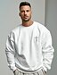 cheap Designer Collection-Graphic Men&#039;s Fashion Sweatshirt Holiday Vacation Streetwear Sweatshirts White Gray Long Sleeve Crew Neck Print Spring &amp;  Fall Designer Hoodie Sweatshirt