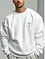 cheap Designer Collection-Graphic Men&#039;s Fashion Sweatshirt Holiday Vacation Streetwear Sweatshirts White Gray Long Sleeve Crew Neck Print Spring &amp;  Fall Designer Hoodie Sweatshirt
