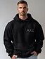 cheap Designer Collection-100% Cotton Men&#039;s Hoodie Pullover Basic Fashion Daily Casual Hoodies Letter Black Long Sleeve Holiday Vacation Streetwear Hooded Spring &amp;  Fall Clothing Apparel Designer S M L