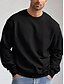 cheap Designer Collection-Men&#039;s Sweatshirt Pullover Black White Crew Neck Sports Holiday Vacation Streetwear 100% Cotton Fashion Daily Casual Spring &amp;  Fall Clothing Apparel Hoodies Sweatshirts  Long Sleeve