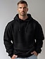 cheap Designer Collection-Men&#039;s Hoodie Black White Hooded Plain Sports &amp; Outdoor Daily Holiday 100% Cotton Streetwear Cool Casual Spring &amp;  Fall Clothing Apparel Hoodies Sweatshirts  Long Sleeve
